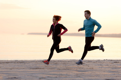 Lauftafeln mit Streckenvorschlägen und Tafeln mit Stretching-Anleitungen